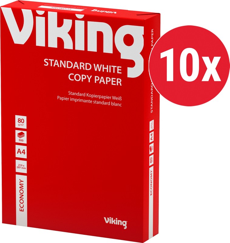 Viking Economy DIN A4 Kopierpapier 80 g/m² Matt Weiß 10 Pack à 500 Blatt