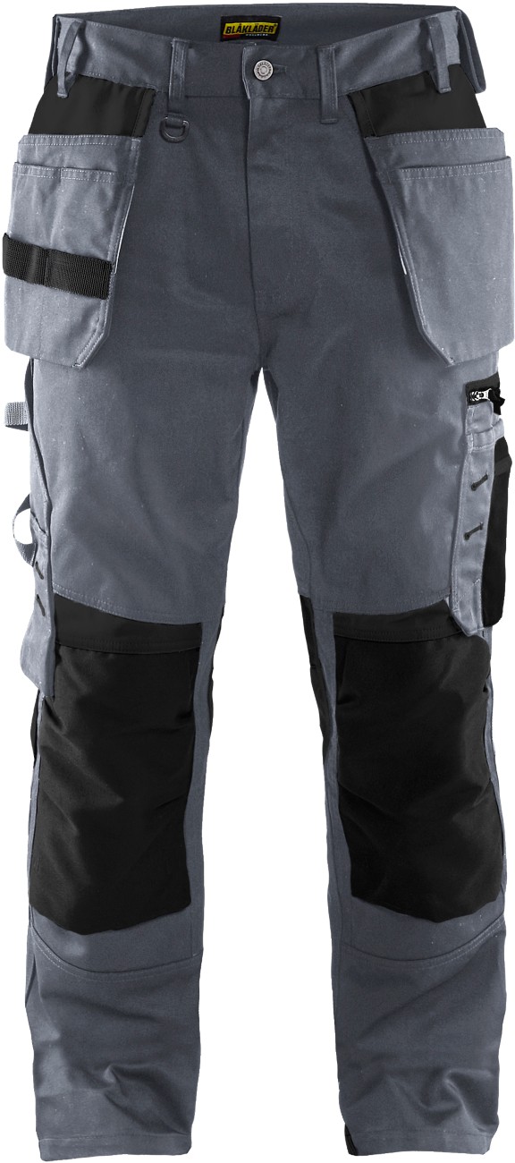 Blåkläder Trousers 15551860 Cotton, Pl (Polyester) Grey, Black Size 38R