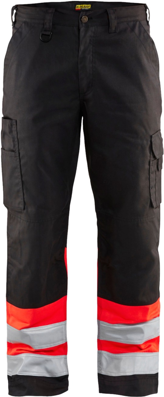 Blåkläder Trousers 15641811 Cotton, Pl (Polyester) Black, Red Size 49S
