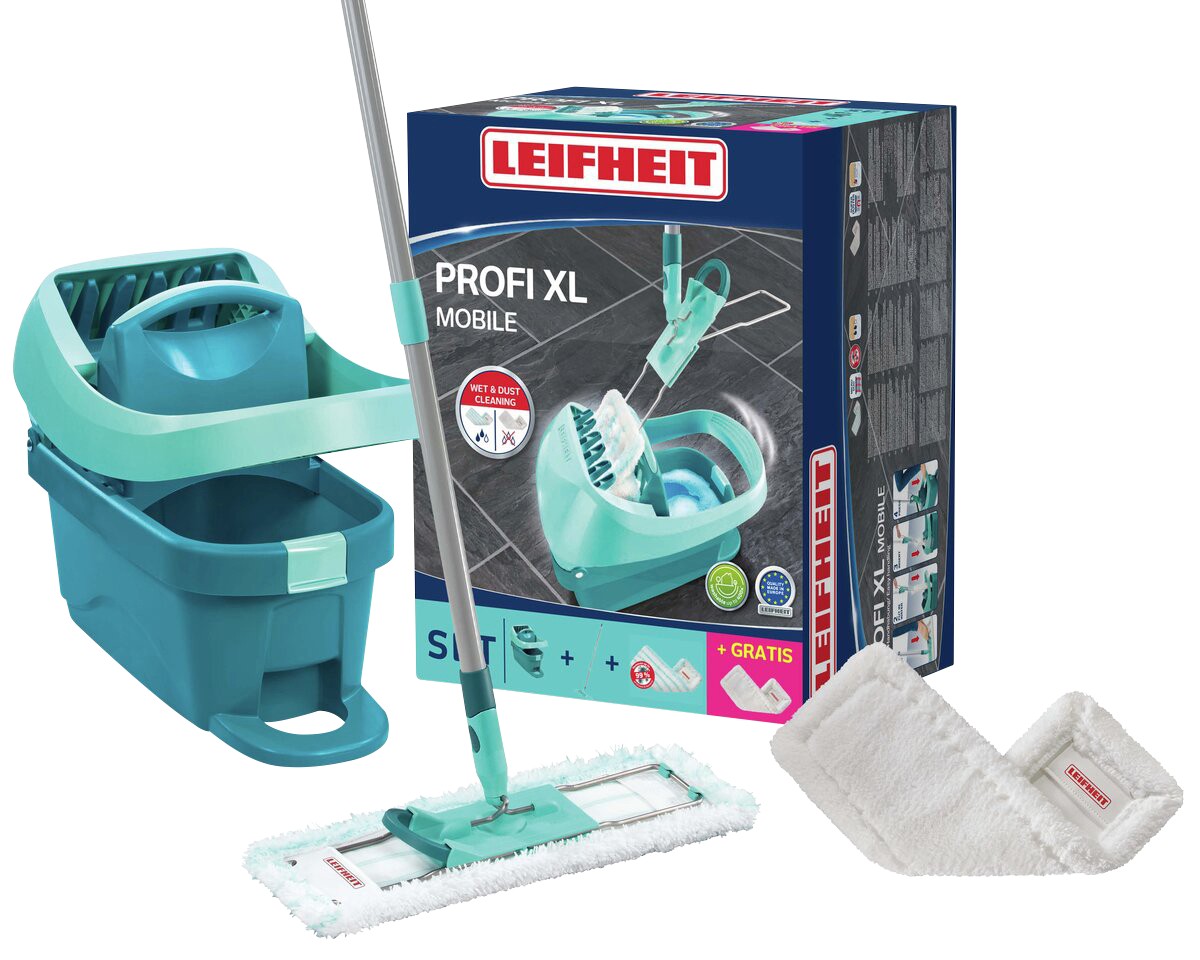 Leifheit Profi XL Mobile Wischmopp-Starterkit Türkis 42 cm