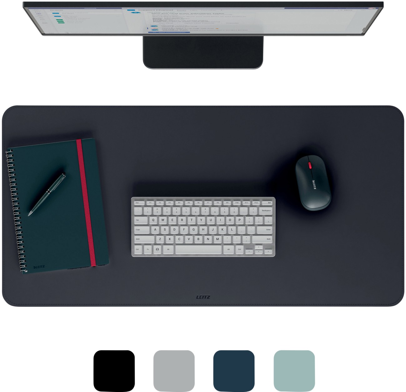 Leitz Large Schreibunterlage 53820095 Schwarz 80 x 40 cm PVC (Polyvinylchlorid) Rollbar