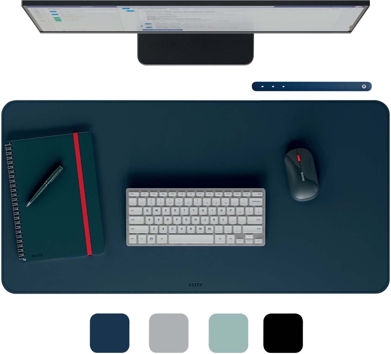 Leitz Large Schreibunterlage 53820068 Dunkelblau 80 x 40 cm PVC (Polyvinylchlorid) Rollbar