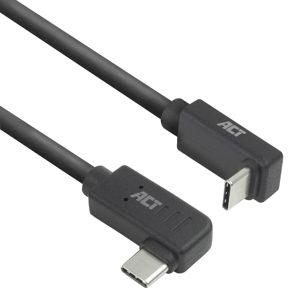 ACT USB-C-Kabel 1 m links/rechts auf-/abgewinkelte Anschlüsse USB 3.0 10 Gbit/s 60 W Schwarz