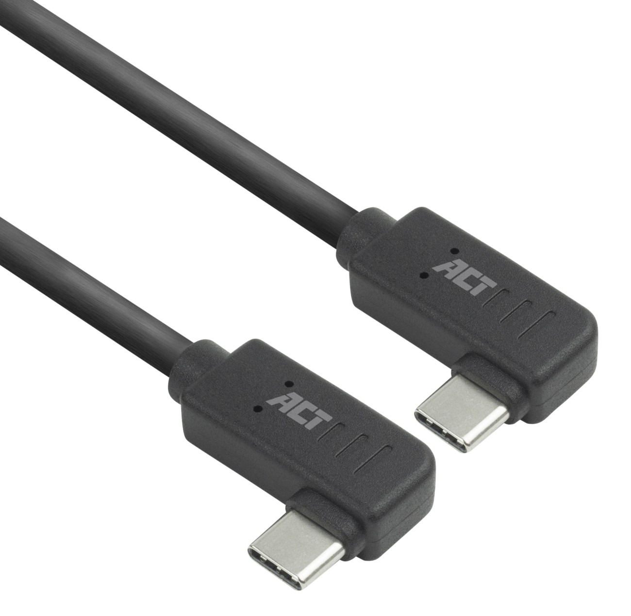 ACT USB-C Kabel 2M links/rechts gewinkelt auf links/rechts gewinkelt USB 3.0 10Gbps 60W Schwarz
