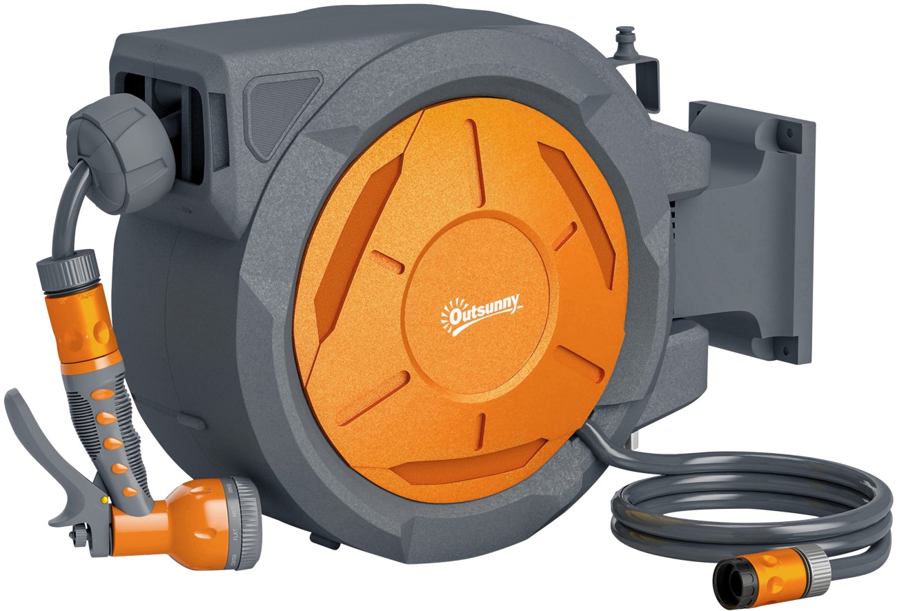 Outsunny Hose Reel Pp (Polypropylene) 23 X 59 X 42 Cm Orange