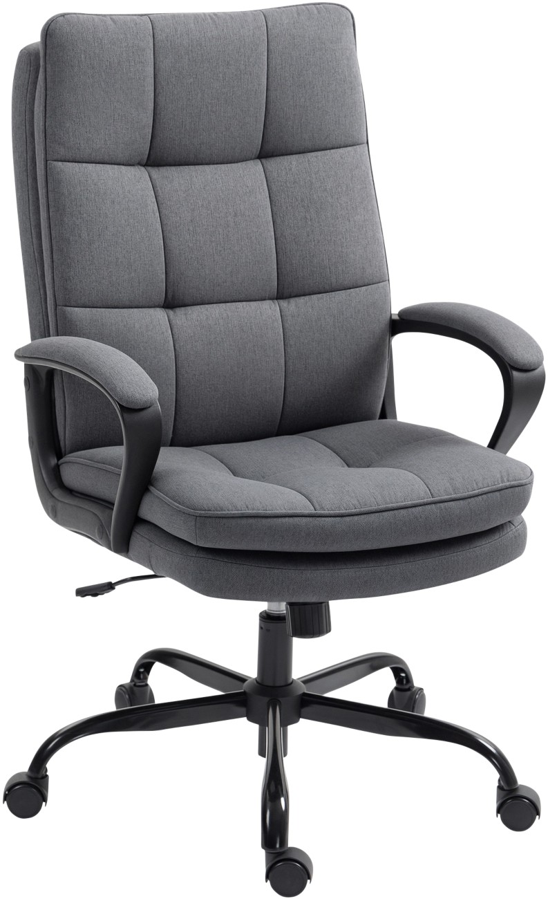HOMCOM Office Chair - Fabric - Grey - Ergonomic - Adjustable Height - Image 10
