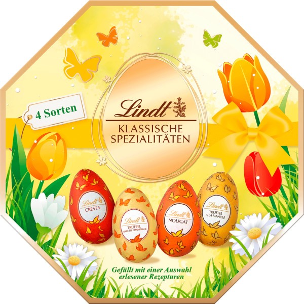 Lindt Klassische Spezialitäten Schokolade Eier Box 144 g