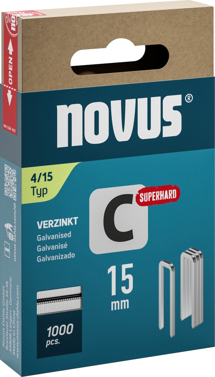 Novus Staples 042-0801 Galvanised Wire Silver Grey Pack Of 1000