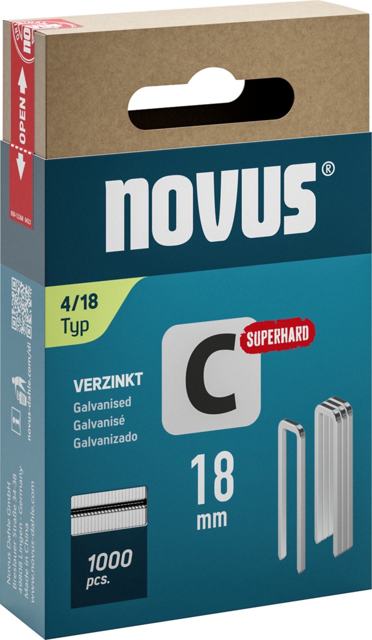 Novus Staples 042-0802 Galvanised Wire Silver Grey Pack Of 1000