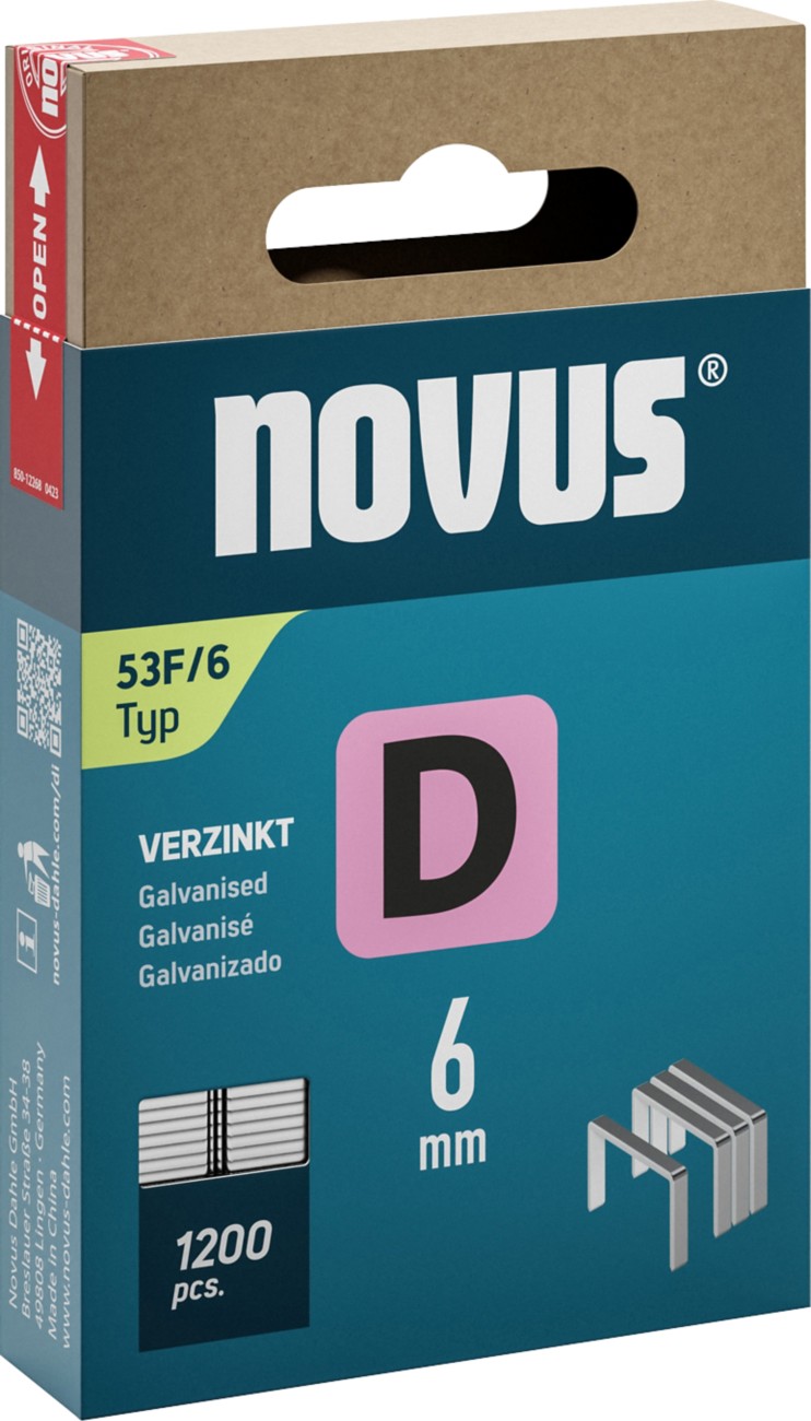 Novus Staples 042-0788 Galvanised Wire Silver Grey Pack Of 1200