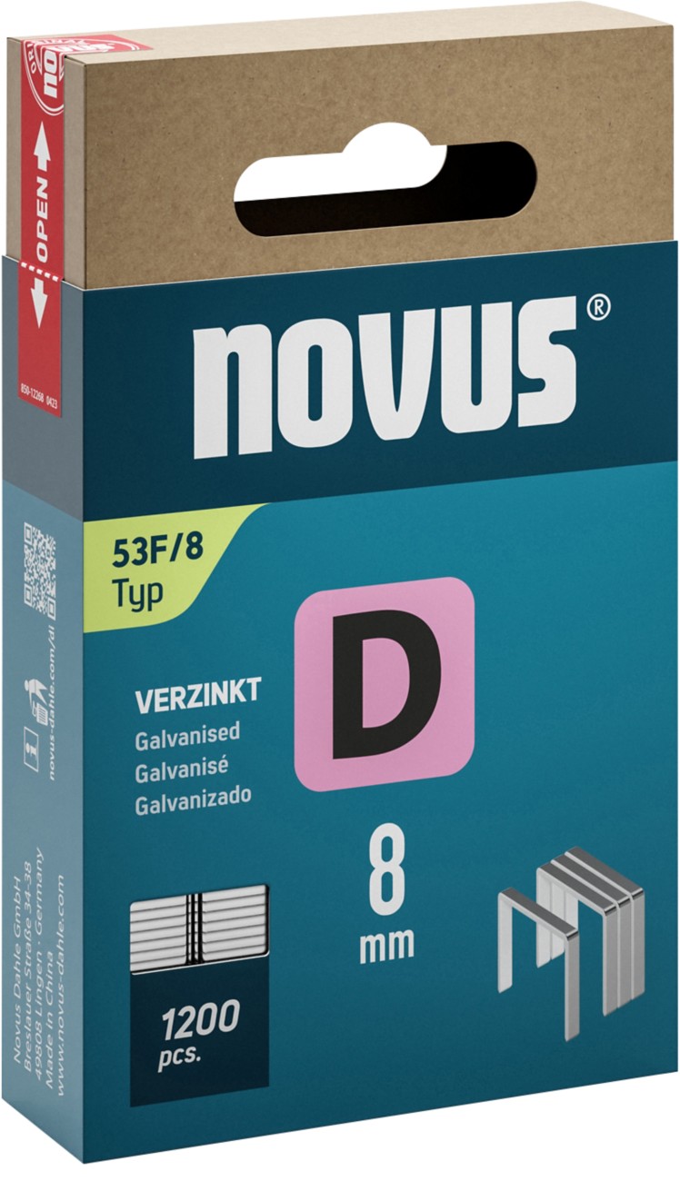 Novus Staples 042-0789 Galvanised Wire Silver Grey Pack Of 1200