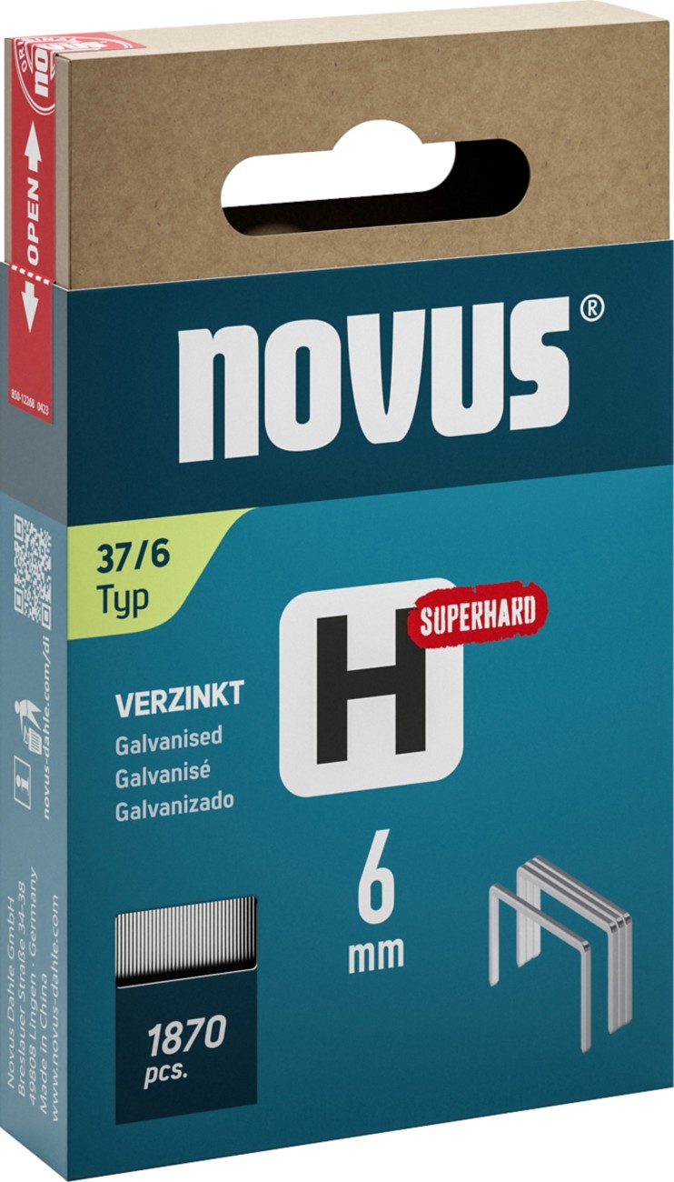 Novus Staples 042-0784 Galvanised Wire Silver Grey Pack Of 1870