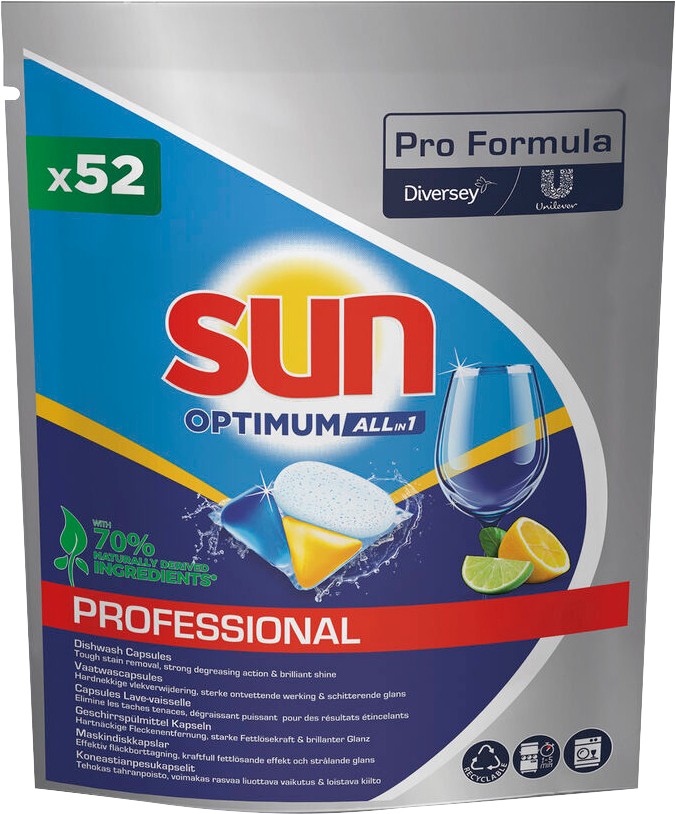 Sun Professional Formula Optimum All In One Dishwasher Pack 52 - Image 3