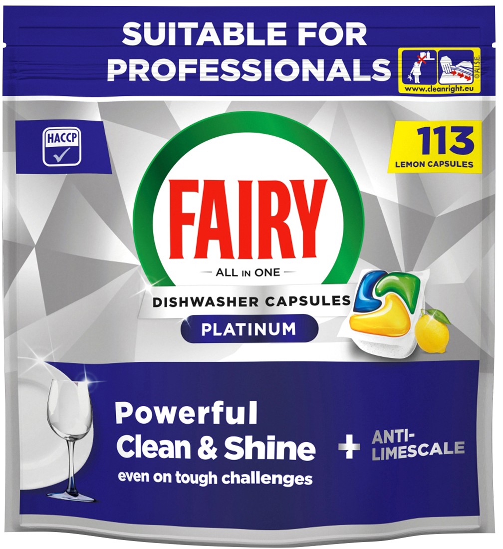 Fairy Professional Dishwasher Tablets Platinum Lemon Pack Of 113