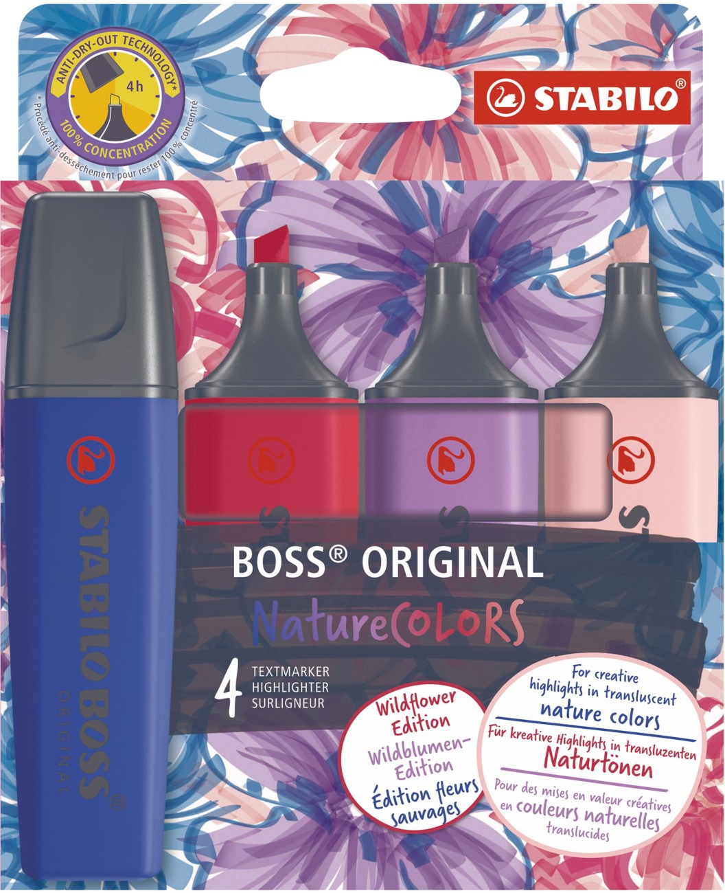 Stabilo Boss Original Naturecolors Eo70/4-1-103-5 Highlighter Assorted Broad Chisel - 35 Mm