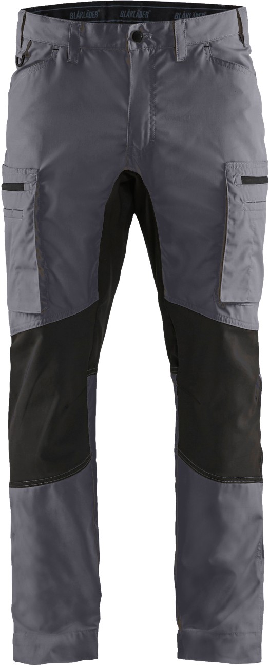 Blåkläder Trousers 14591845 Cotton, Pl (Polyester) Mid Grey, Black Size 33R