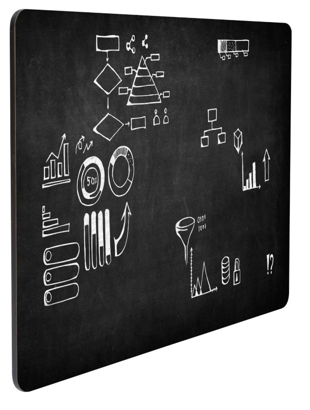 Magnetisch Kreidetafel Schienensystem 100 (B) x 1 (T) x 67 (H) cm Schwarz