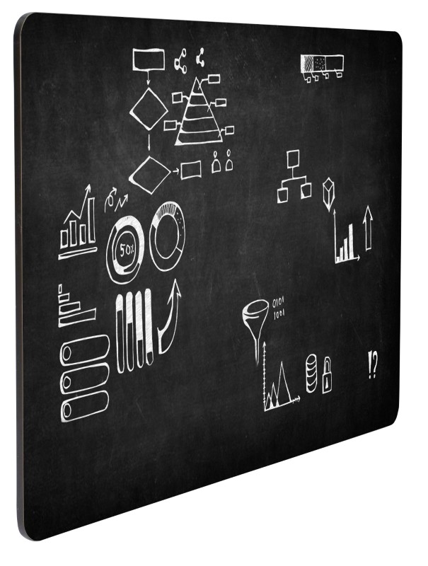 Kreidetafel 120 (B) x 1 (T) x 87 (H) cm Schwarz