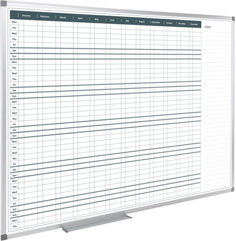 Jährlich Magnetisches Whiteboard Magnetisch Eckhalterungen 90 (B) x 60 (H) cm Metall Weiß