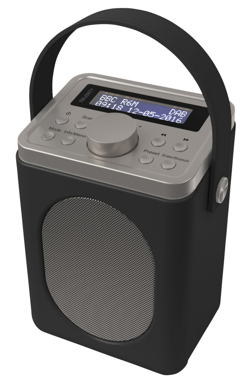 Majority Little Shelford Mono Radio With Bluetooth 3 Mw Black