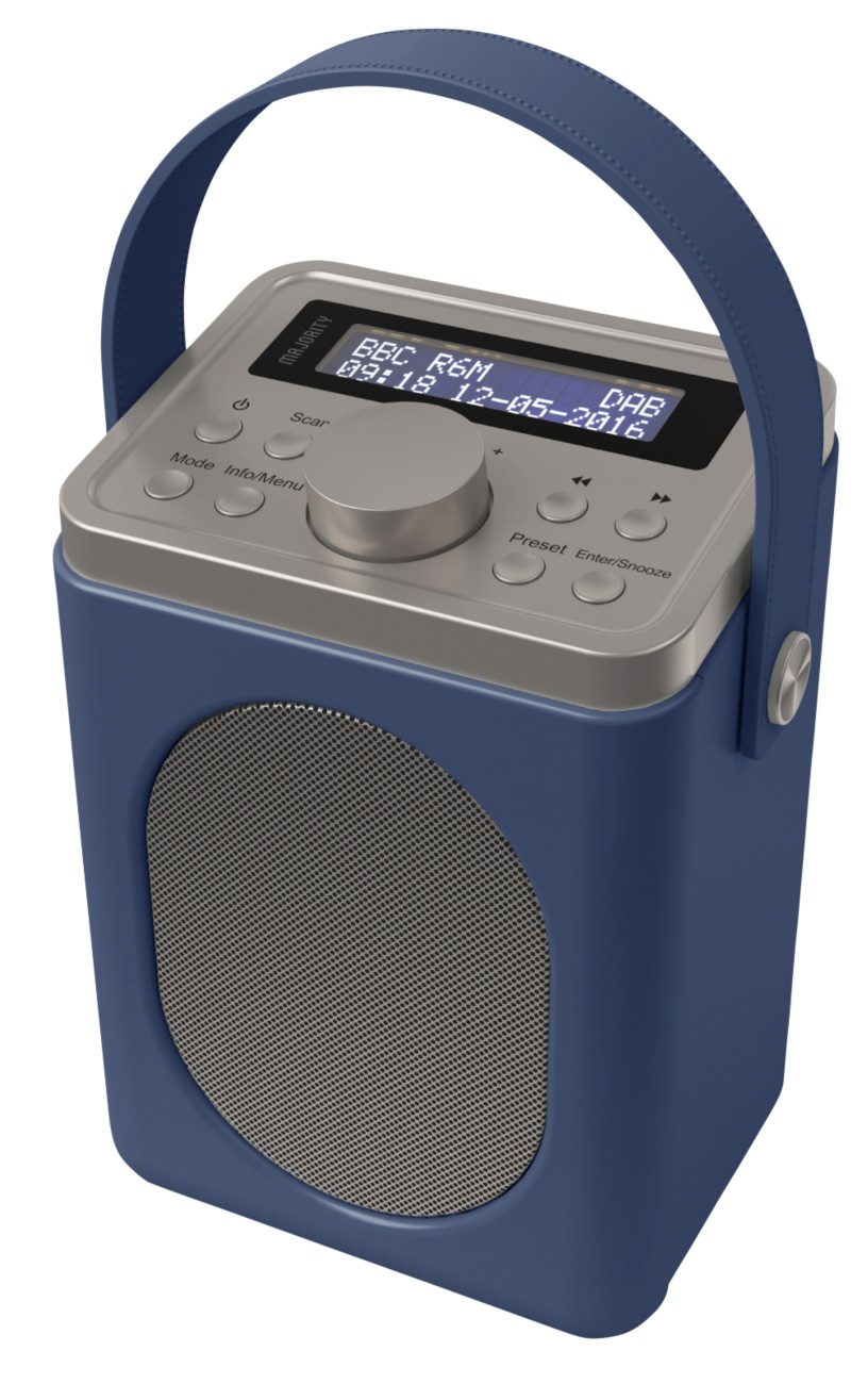 Majority Little Shelford Mono Radio With Bluetooth 3 Mw Blue