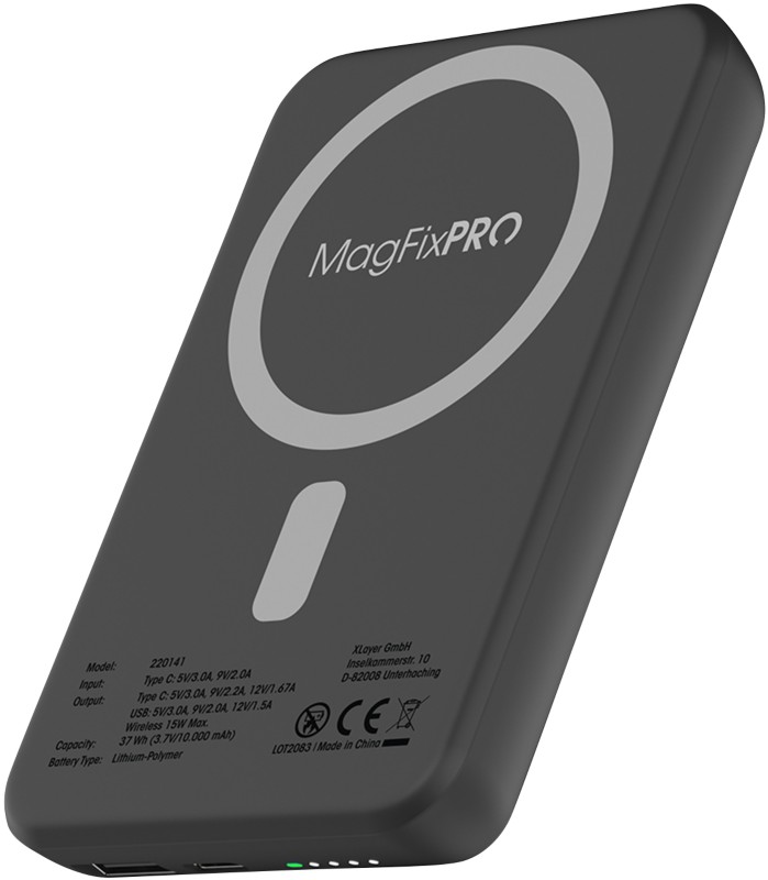 XLayer MagFix Pro Powerbank 10.000 mAh Lithium-Polymer (Li-Polymer) Schwarz