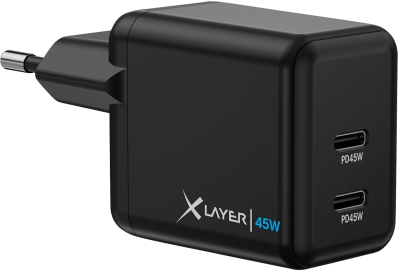 XLayer Ladegerät 45 W 2 x USB-C PD 45 W Schwarz