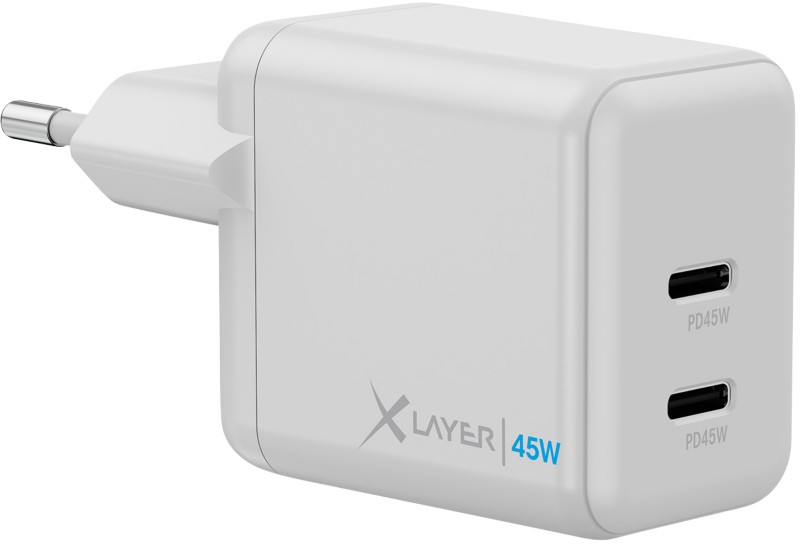 XLayer Ladegerät 45 W 2 x USB-C PD 45 W Weiß