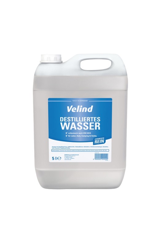 Velind Destilliertes Wasser 5 L