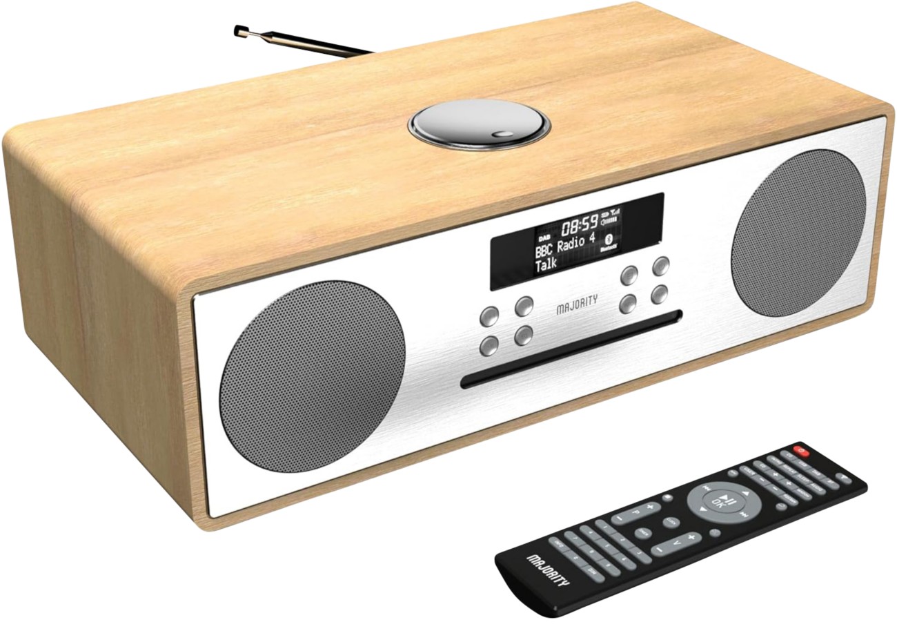 Majority Oakington CD Player - DAB Radio - Bluetooth - Oak - Brown - Image 6