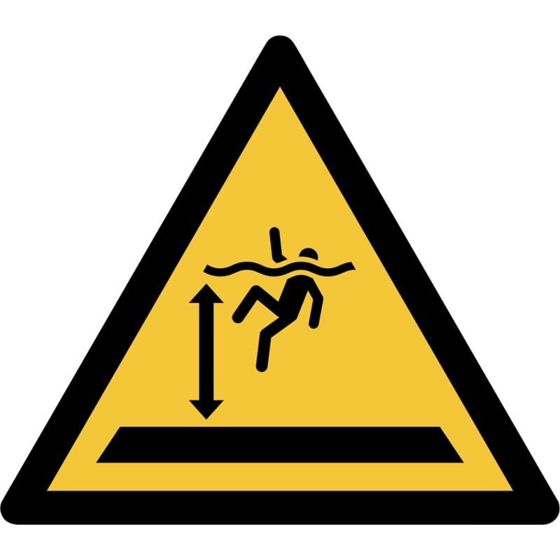 Djois Warnschild Warnung vor tiefem Wasser Klebstoff, einschraubbar PP (Polypropylen) 15 (B) x 0,14 (H) cm 3 Stück