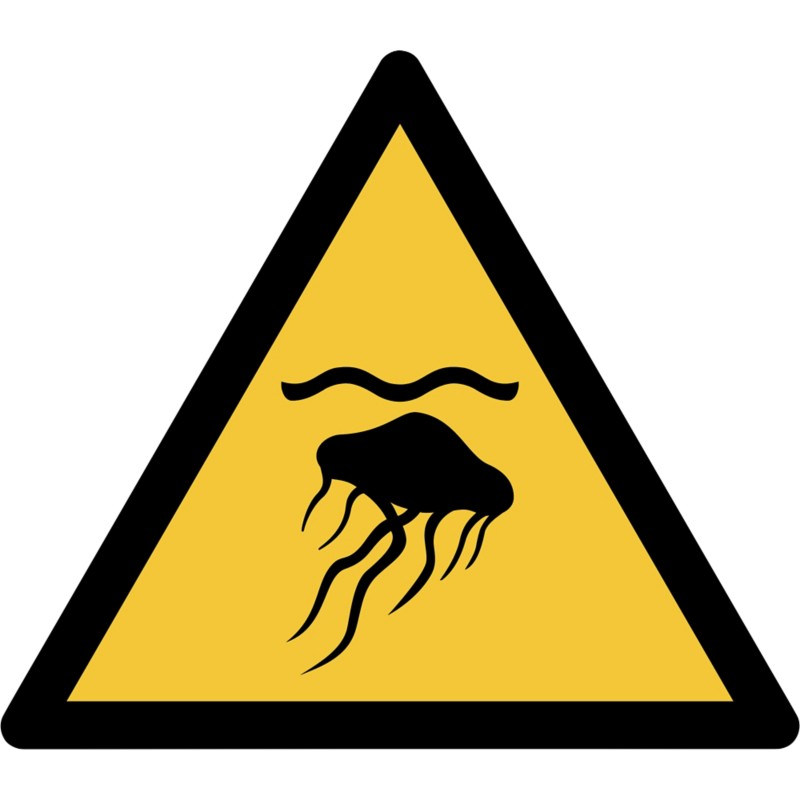 Djois Warnschild Warnung Achtung Quallen Klebstoff, einschraubbar PP (Polypropylen) 30 (B) x 0,14 (H) cm 3 Stück