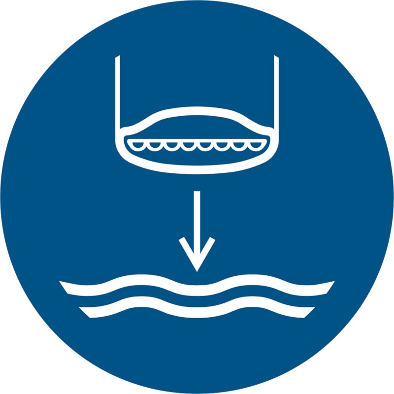 Djois Warnschild Rettungsboot fieren beim Aussetzvorgang Klebstoff, einschraubbar PP (Polypropylen) 10 (B) x 0,14 (H) cm...