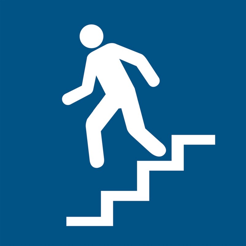 Djois Warnschild Treppe hinunter Klebstoff, einschraubbar PP (Polypropylen) 10 (B) x 0,14 (H) cm