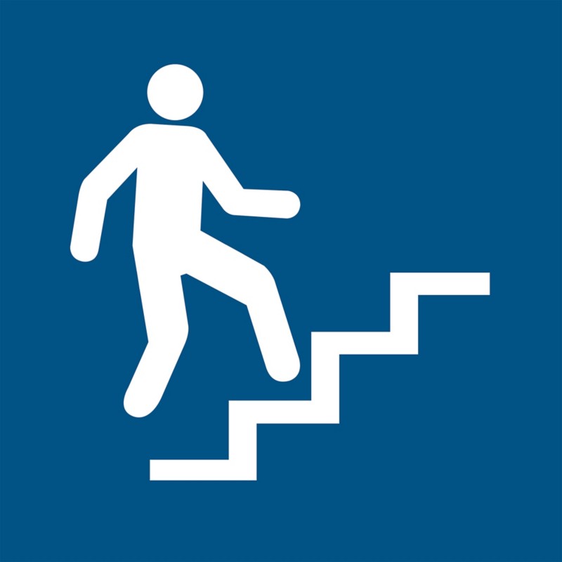 Djois Warnschild Treppe nach oben Klebstoff, einschraubbar PP (Polypropylen) 20 (B) x 0,14 (H) cm