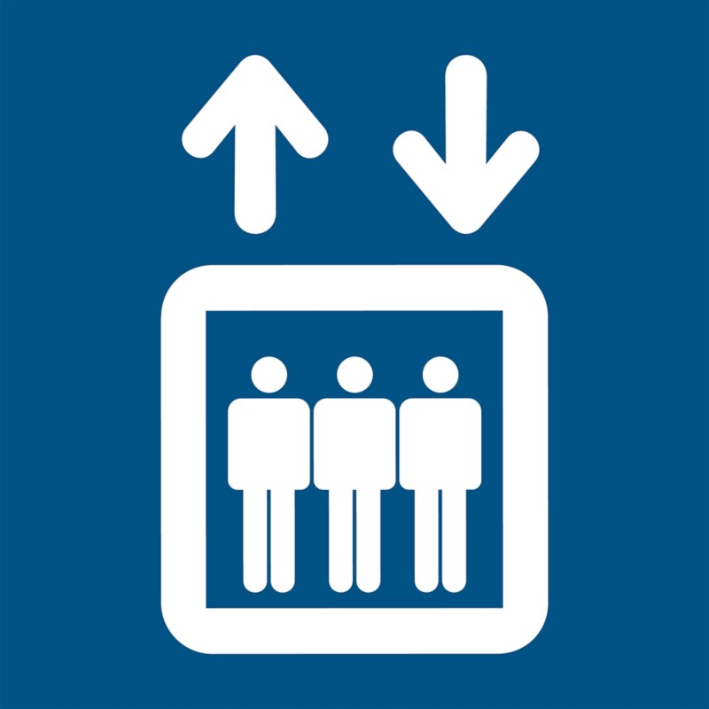 Djois Warnschild Lift nach oben und nach unten Klebstoff, einschraubbar PP (Polypropylen) 10 (B) x 0,14 (H) cm