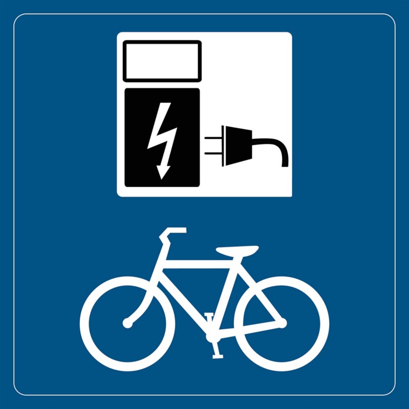 Djois Warnschild Fahrradladestation Klebstoff, einschraubbar PP (Polypropylen) 10 (B) x 0,14 (H) cm