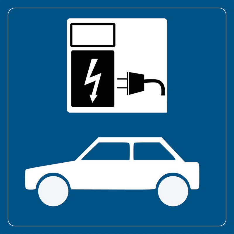 Djois Warnschild Kfz-Ladestation Klebstoff, einschraubbar PP (Polypropylen) 10 (B) x 0,14 (H) cm