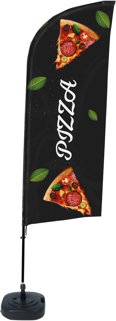 SHOWDOWN Pizza Windform Strandflagge 330 x 89 cm Einseitig Aluminium 1276211