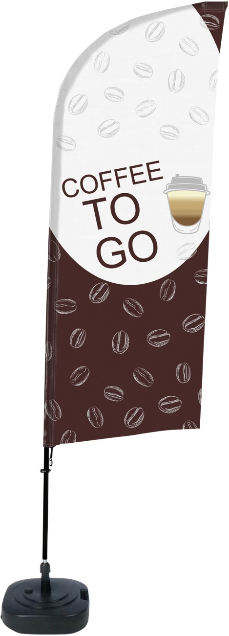 SHOWDOWN Kaffee To Go Windform Strandflagge 330 x 89 cm Einseitig Aluminium