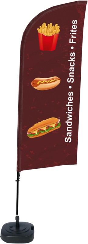 Thumbnail - SHOWDOWN Snacks Windform Strandflagge 330 x 89 cm Einseitig Aluminium