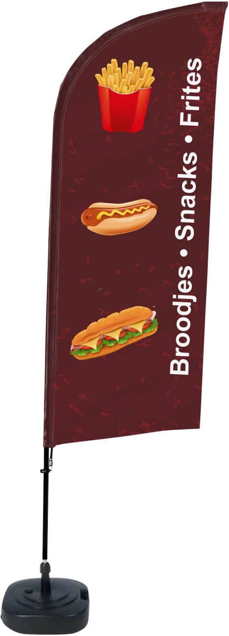 Thumbnail - SHOWDOWN Snacks Windform Strandflagge 330 x 89 cm Einseitig Aluminium