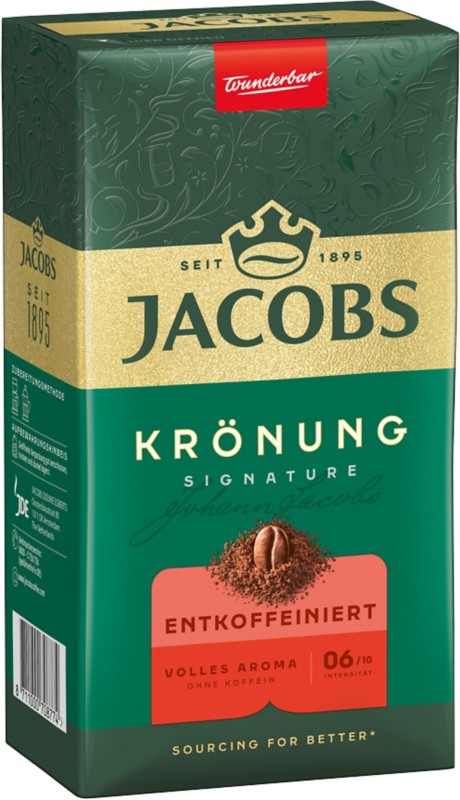 Jacobs Krönung Entkoffeiniert Gemahlener Kaffee 3/5 500 g