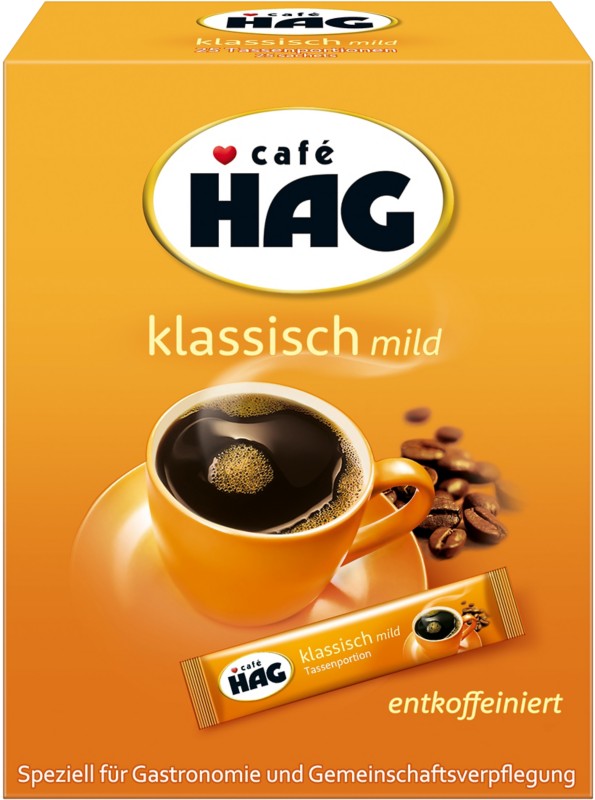 Café HAG Entkoffeiniert Löslicher Kaffee Klassisch mild 2/5 25 Stück à 1.8 g