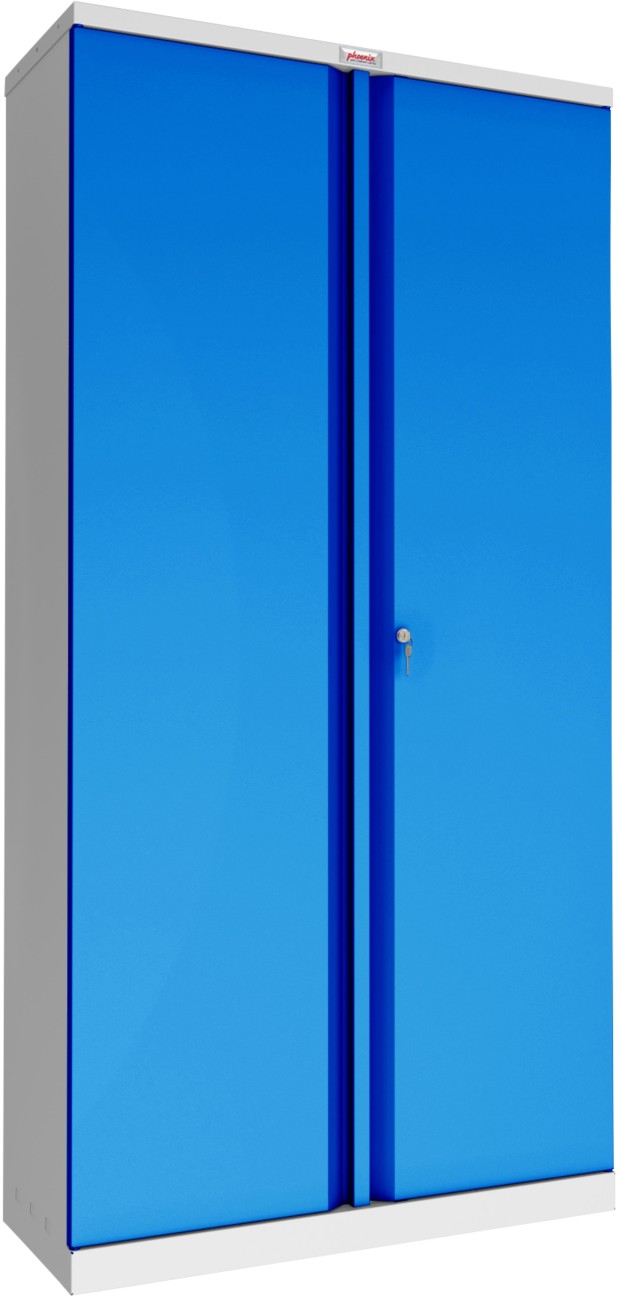 Phoenix Scl Series Regular Door Cupboard Steel 4 Shelves Lockable 915 X 370 X 1,830 Mm Blue, Grey
