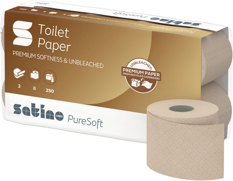 Satino PureSoft Toilettenpapier 2-lagig 8 Rollen à 250 Blatt