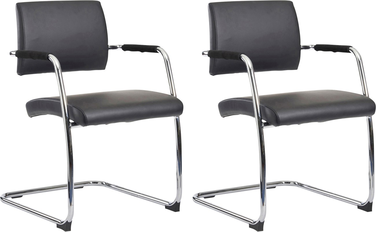 Dams International Bruges Meeting Chair Fixed Armrest Black 570 X 580 X 780 Mm Pack Of 2
