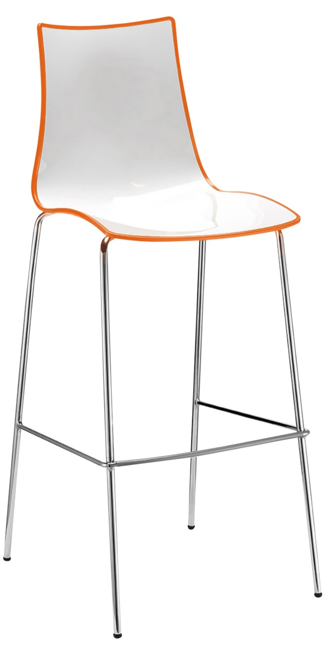 Gecko shell dining stool with chrome legs - orange HS8301-OR - Image 3