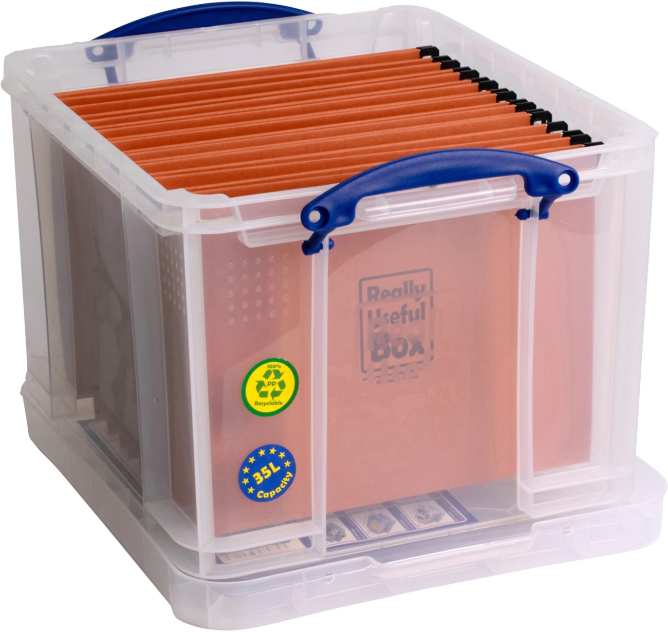 Really Useful Box Storage Box 35 L With Lid Transparent 39 X 48 X 31 Cm