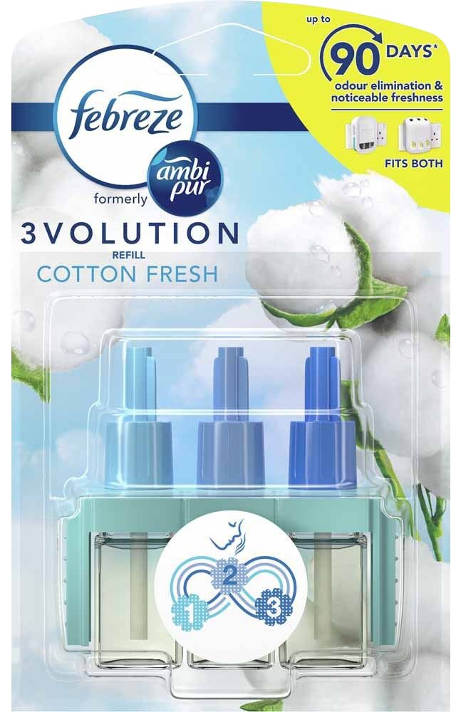 3 x Ambi Pur Febreze 3Volution Air Freshener Plug-In Refill, Cotton Fresh, 20ml - Image 20